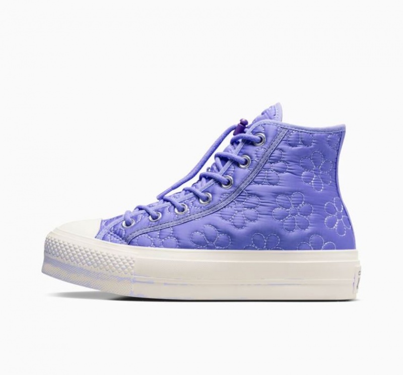 Tenis Plataforma Converse Chuck Taylor All Star Lift Quilted Mujer Azules Claro | COLOMBIA G9081U