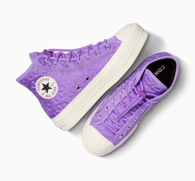 Tenis Plataforma Converse Chuck Taylor All Star Lift Quilted Mujer Lavanda | COLOMBIA J4168I