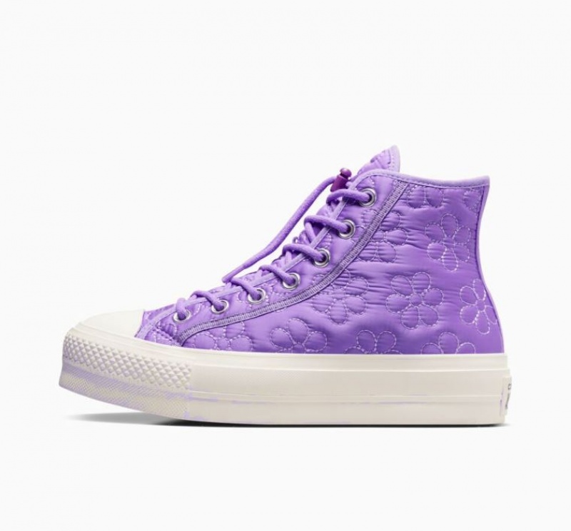 Tenis Plataforma Converse Chuck Taylor All Star Lift Quilted Mujer Lavanda | COLOMBIA J4168I