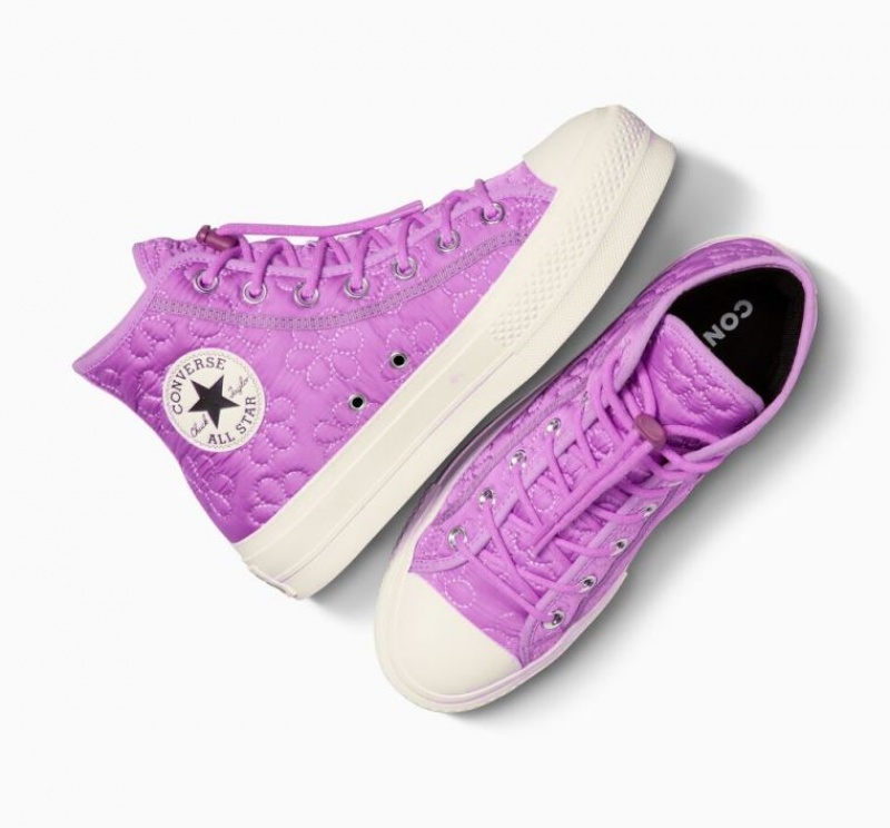 Tenis Plataforma Converse Chuck Taylor All Star Lift Quilted Mujer Lavanda | COLOMBIA Y7341H