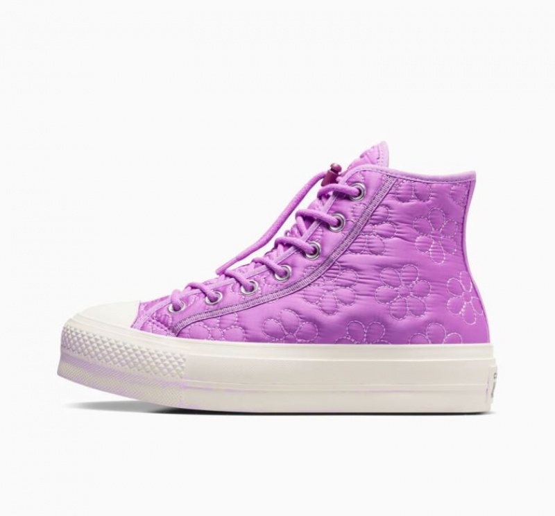 Tenis Plataforma Converse Chuck Taylor All Star Lift Quilted Mujer Lavanda | COLOMBIA Y7341H