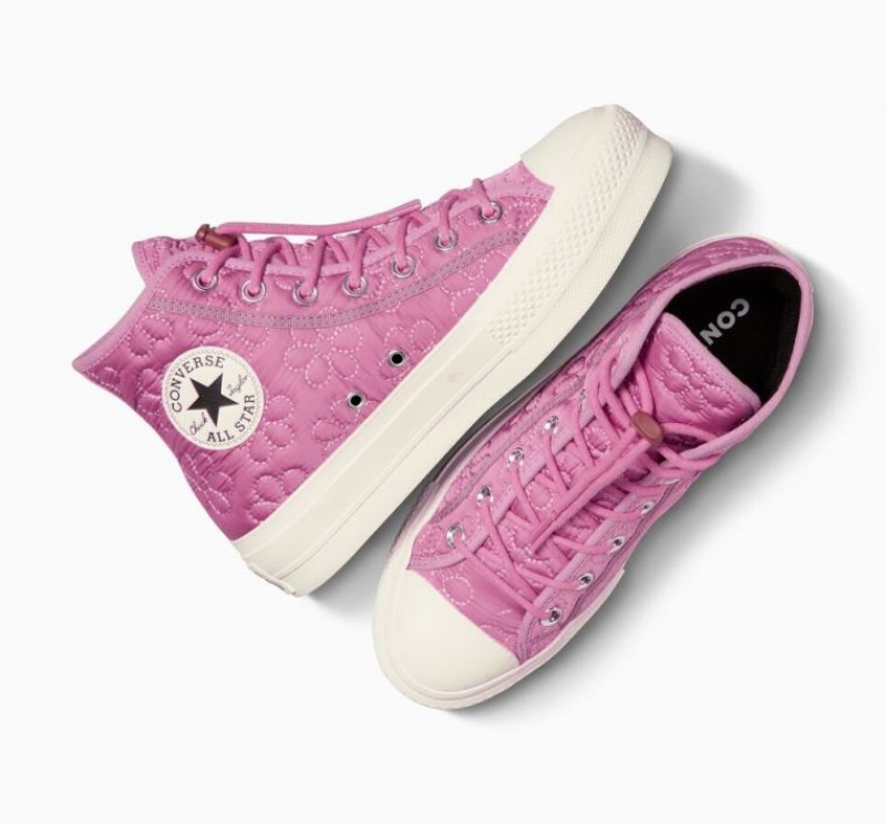 Tenis Plataforma Converse Chuck Taylor All Star Lift Quilted Mujer Rosas | COLOMBIA G5249Q