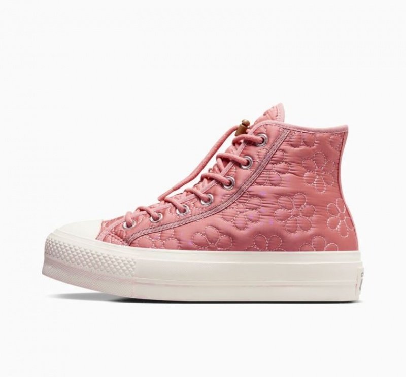 Tenis Plataforma Converse Chuck Taylor All Star Lift Quilted Mujer Rosas | COLOMBIA V1956M