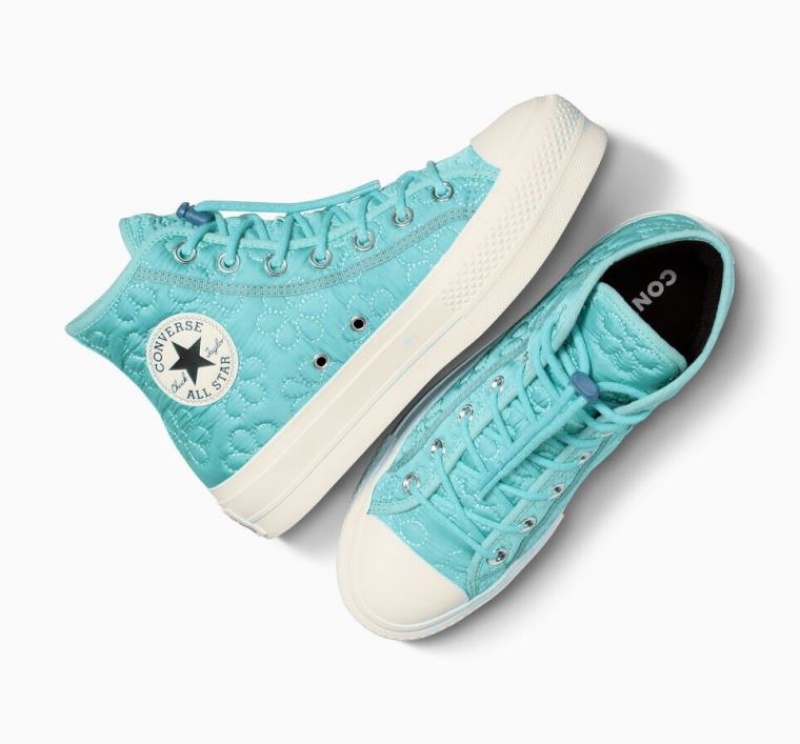 Tenis Plataforma Converse Chuck Taylor All Star Lift Quilted Mujer Turquesa | COLOMBIA D9572F