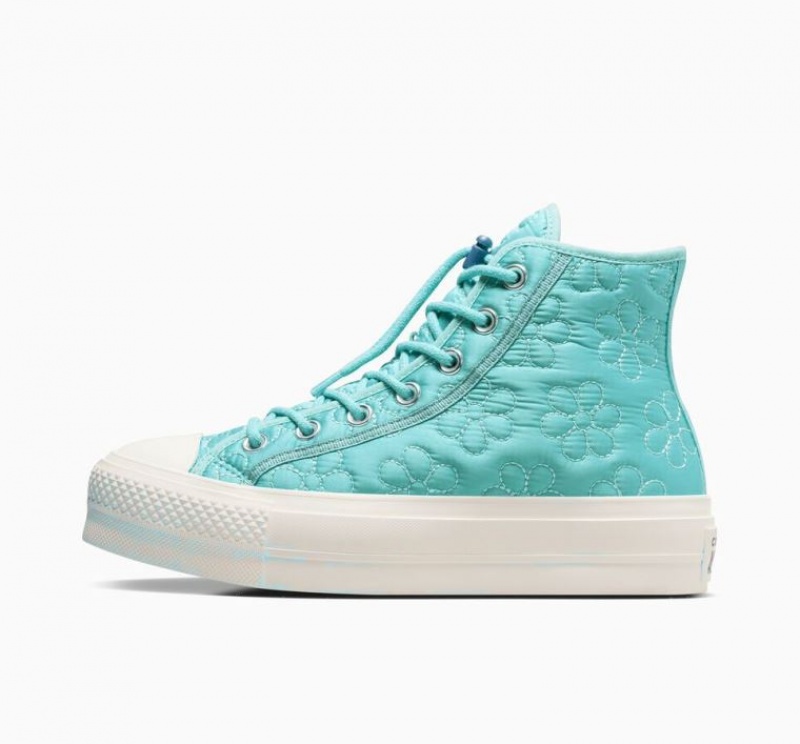 Tenis Plataforma Converse Chuck Taylor All Star Lift Quilted Mujer Turquesa | COLOMBIA D9572F