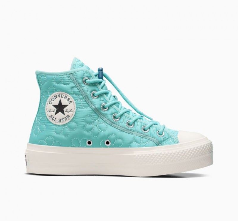 Tenis Plataforma Converse Chuck Taylor All Star Lift Quilted Mujer Turquesa | COLOMBIA D9572F