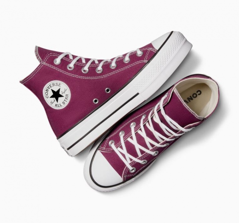 Tenis Plataforma Converse Chuck Taylor All Star Lift Seasonal Color Mujer Fucsia | COLOMBIA D7065Y