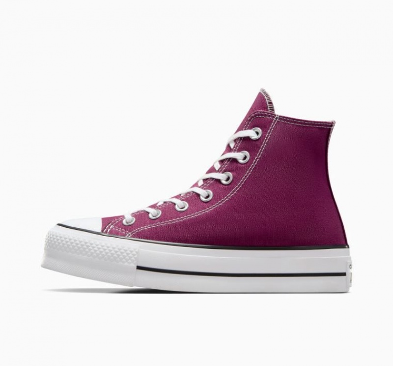 Tenis Plataforma Converse Chuck Taylor All Star Lift Seasonal Color Mujer Fucsia | COLOMBIA D7065Y