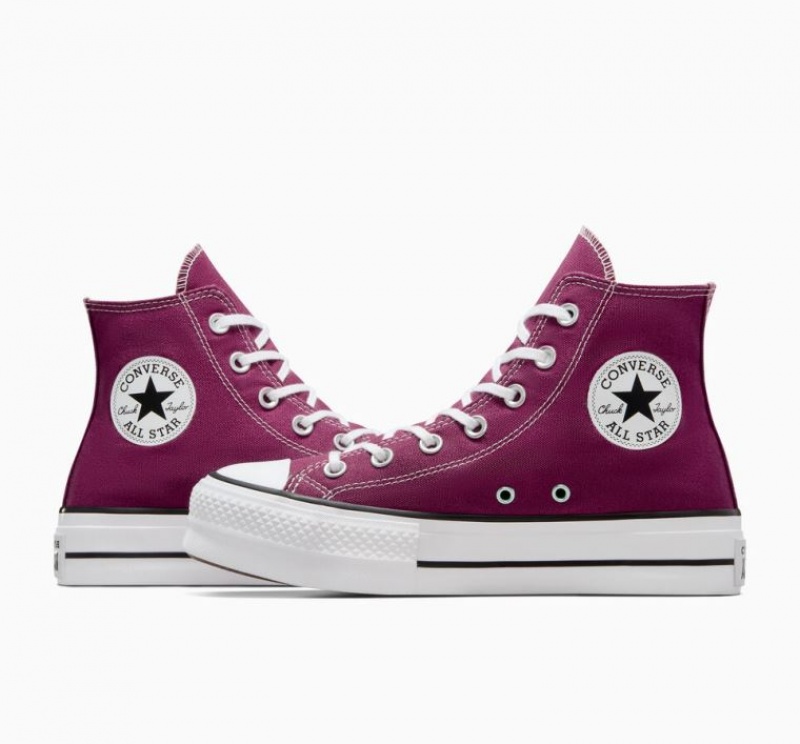 Tenis Plataforma Converse Chuck Taylor All Star Lift Seasonal Color Mujer Fucsia | COLOMBIA D7065Y