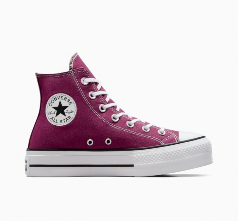 Tenis Plataforma Converse Chuck Taylor All Star Lift Seasonal Color Mujer Fucsia | COLOMBIA D7065Y