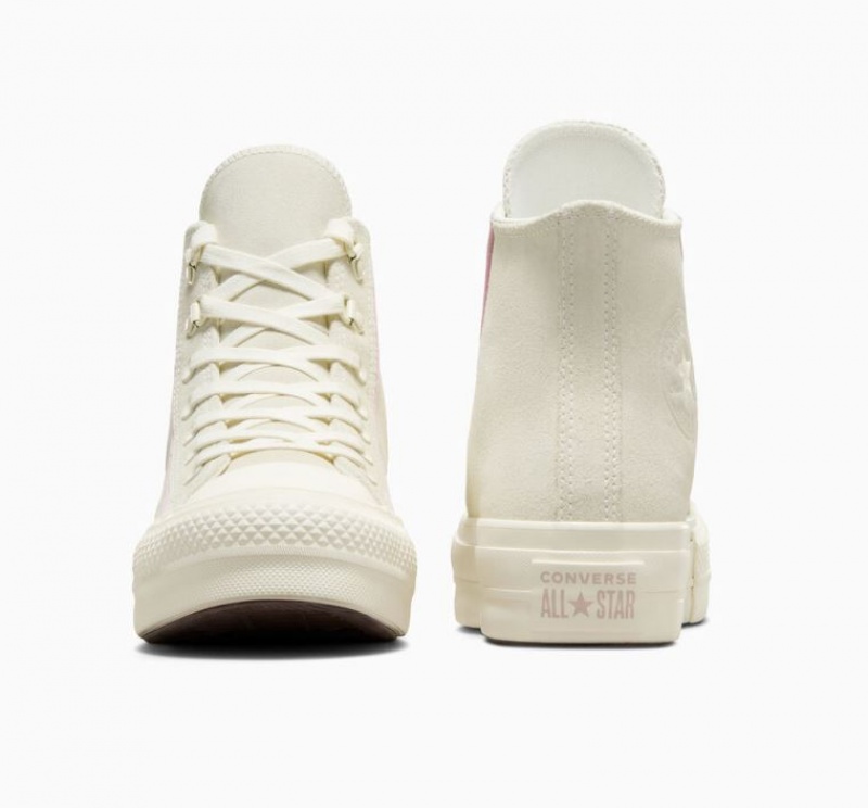 Tenis Plataforma Converse Chuck Taylor All Star Lift Suede Mujer Blancas | COLOMBIA T4815J