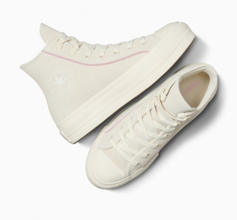 Tenis Plataforma Converse Chuck Taylor All Star Lift Suede Mujer Blancas | COLOMBIA T4815J