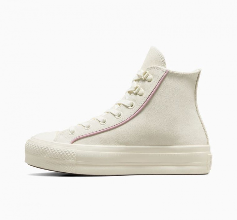 Tenis Plataforma Converse Chuck Taylor All Star Lift Suede Mujer Blancas | COLOMBIA T4815J