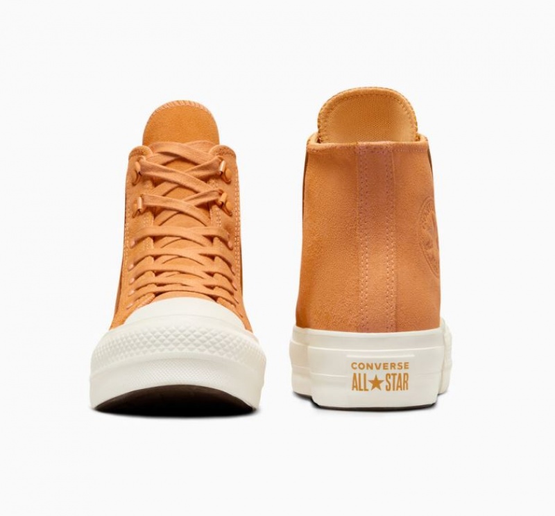 Tenis Plataforma Converse Chuck Taylor All Star Lift Suede Mujer Marrones | COLOMBIA P5841H