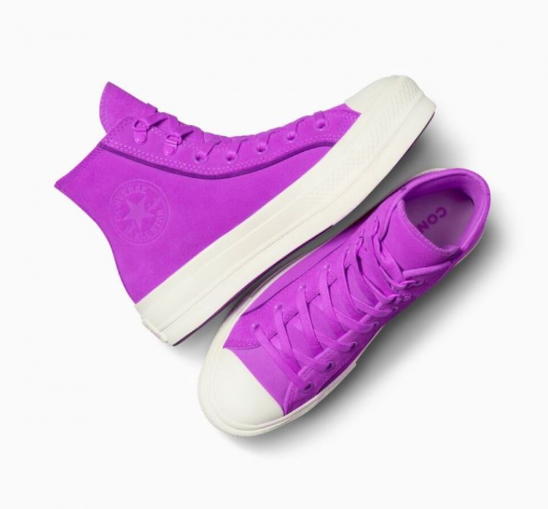 Tenis Plataforma Converse Chuck Taylor All Star Lift Suede Mujer Moradas | COLOMBIA M5603T