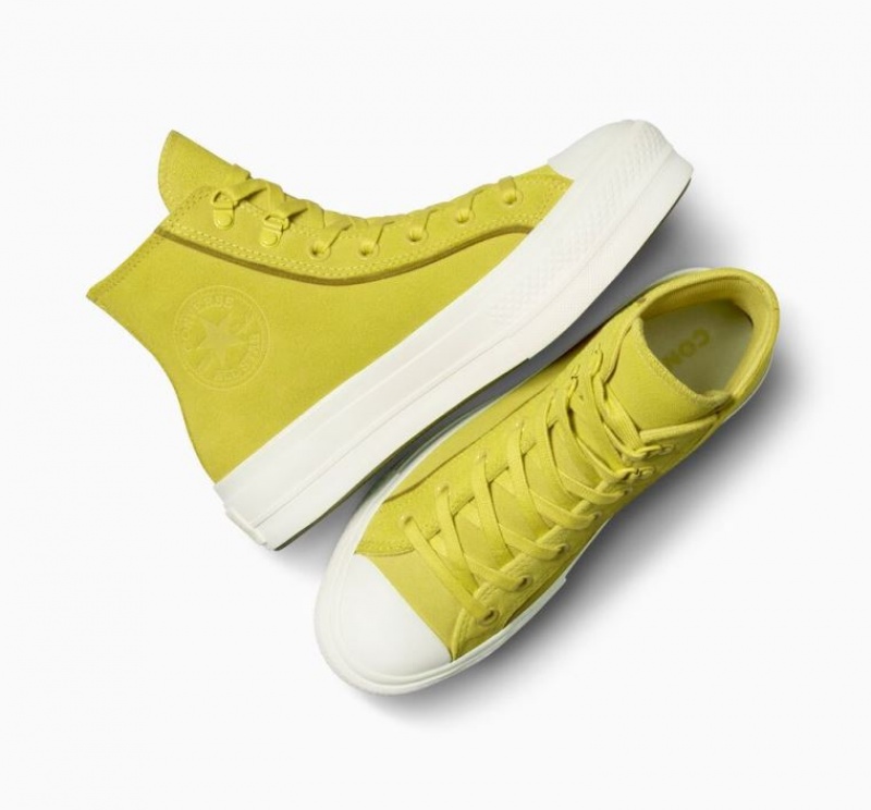 Tenis Plataforma Converse Chuck Taylor All Star Lift Suede Mujer Amarillo | COLOMBIA X1347Y