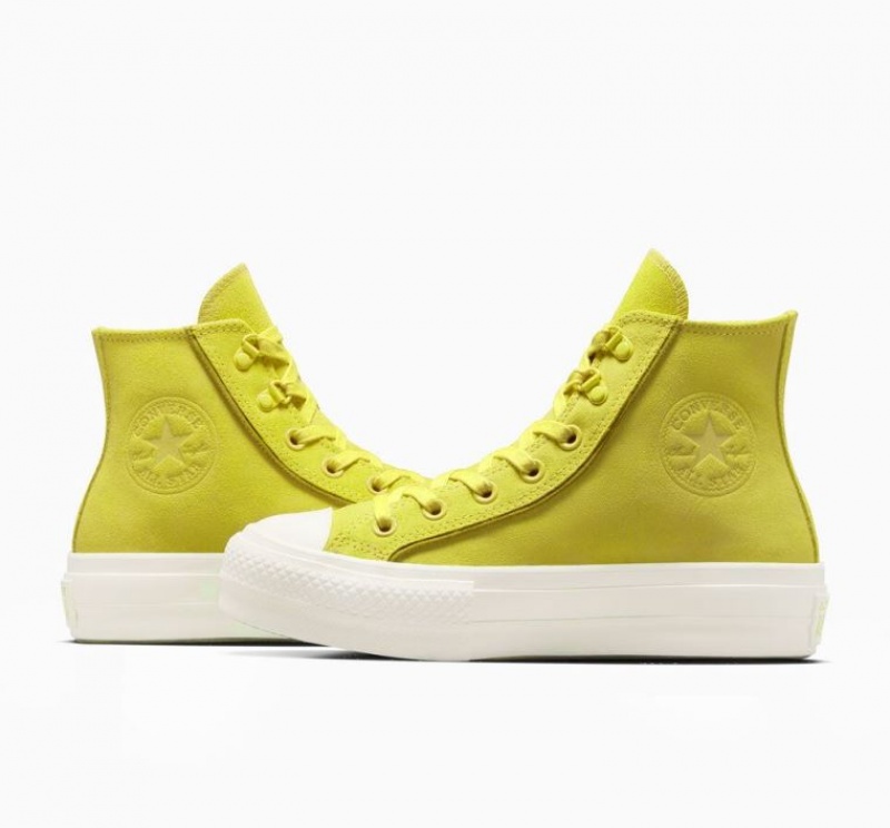 Tenis Plataforma Converse Chuck Taylor All Star Lift Suede Mujer Amarillo | COLOMBIA X1347Y