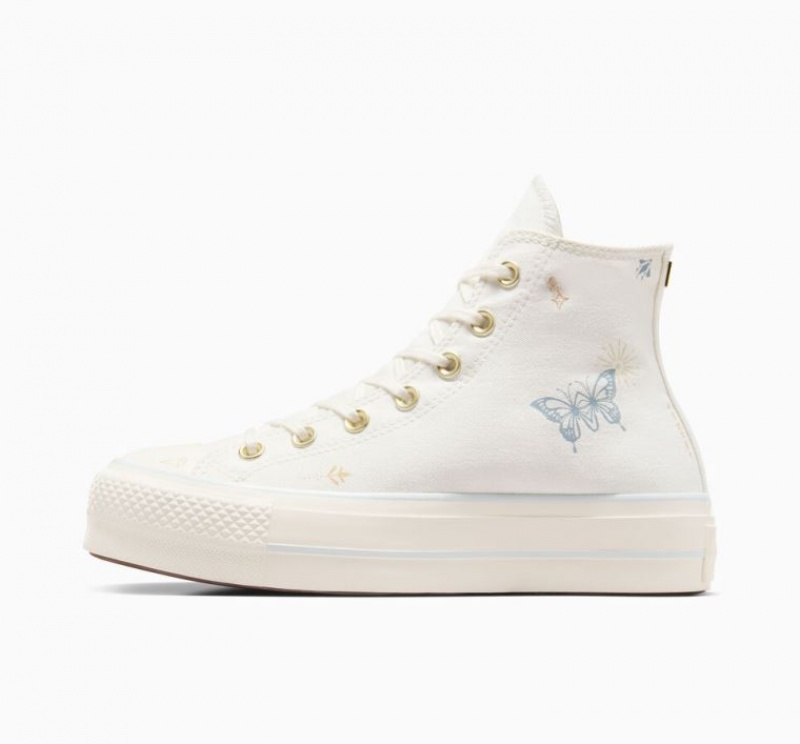 Tenis Plataforma Converse Chuck Taylor All Star Lift Tiny Tattoos Mujer Blancas | COLOMBIA F3068L