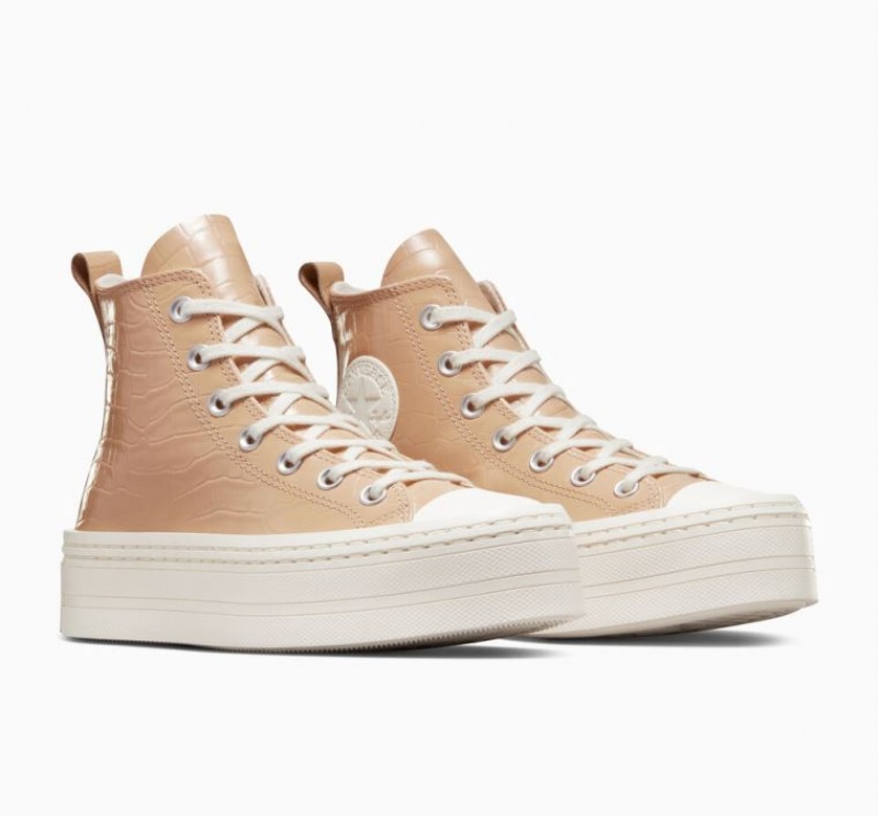 Tenis Plataforma Converse Chuck Taylor All Star Modern Lift Embossed Mujer Marrones Claro | COLOMBIA M5804C