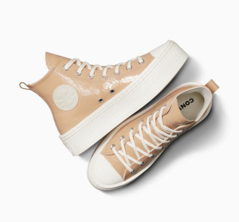 Tenis Plataforma Converse Chuck Taylor All Star Modern Lift Embossed Mujer Marrones Claro | COLOMBIA M5804C