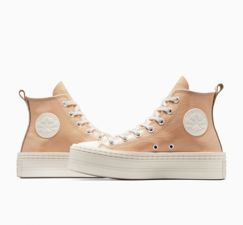 Tenis Plataforma Converse Chuck Taylor All Star Modern Lift Embossed Mujer Marrones Claro | COLOMBIA M5804C