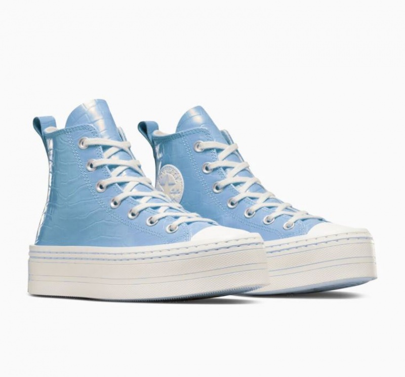 Tenis Plataforma Converse Chuck Taylor All Star Modern Lift Embossed Mujer Azules Claro | COLOMBIA U2480J