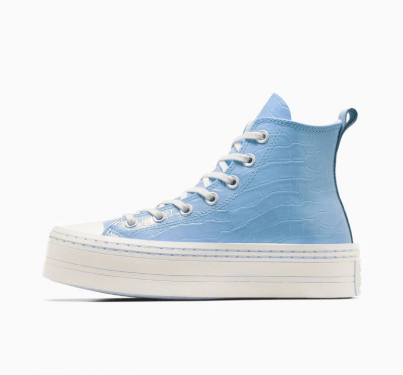 Tenis Plataforma Converse Chuck Taylor All Star Modern Lift Embossed Mujer Azules Claro | COLOMBIA U2480J