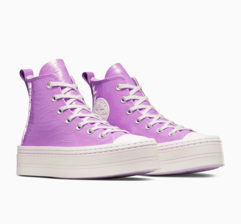 Tenis Plataforma Converse Chuck Taylor All Star Modern Lift Embossed Mujer Lavanda | COLOMBIA E9745K