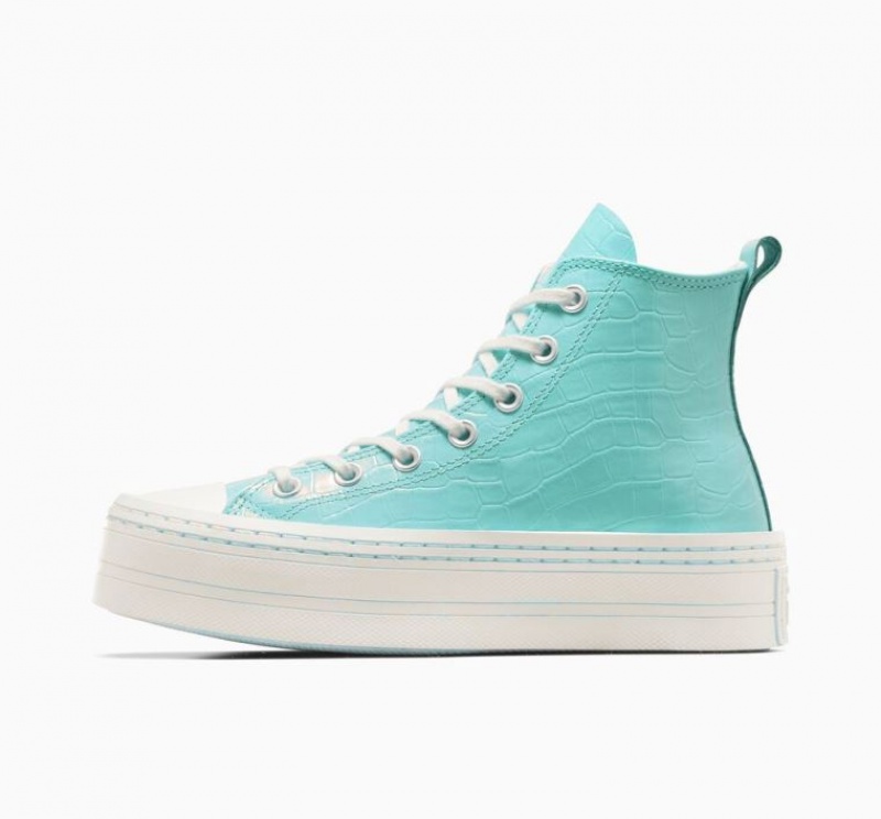 Tenis Plataforma Converse Chuck Taylor All Star Modern Lift Embossed Mujer Turquesa | COLOMBIA S3695J