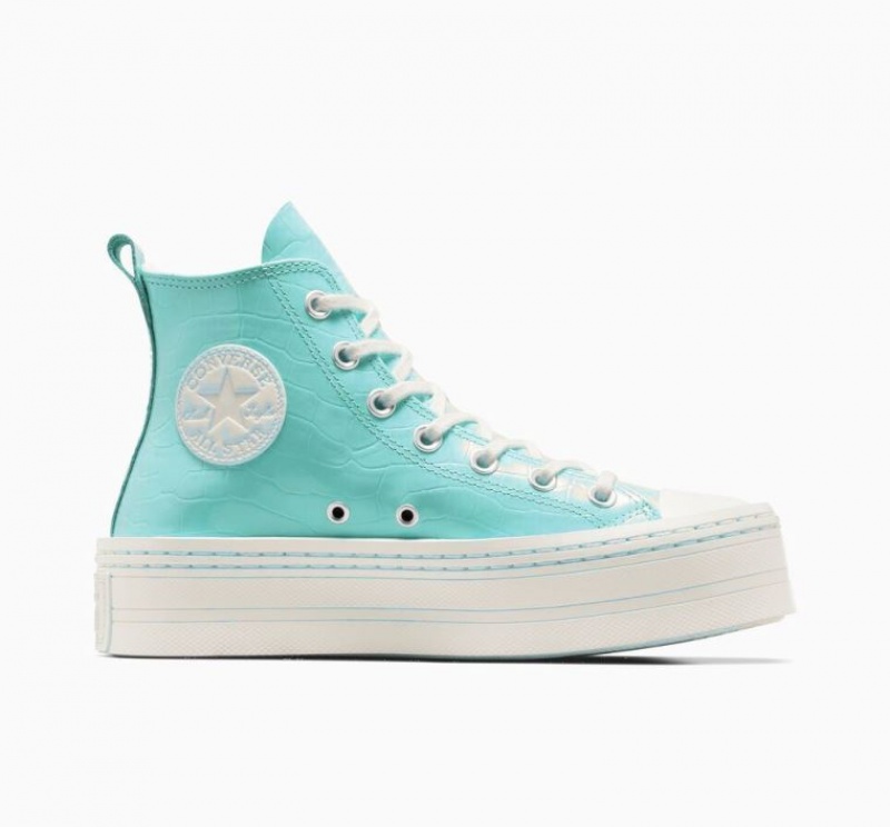 Tenis Plataforma Converse Chuck Taylor All Star Modern Lift Embossed Mujer Turquesa | COLOMBIA S3695J