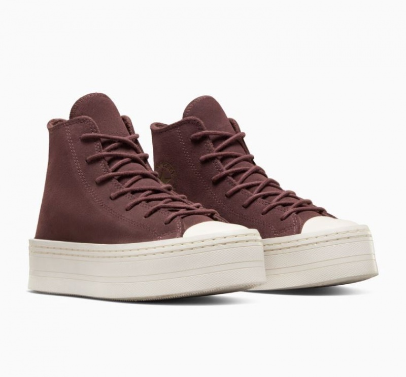 Tenis Plataforma Converse Chuck Taylor All Star Modern Lift Suede Mujer Marrones | COLOMBIA Z0486F