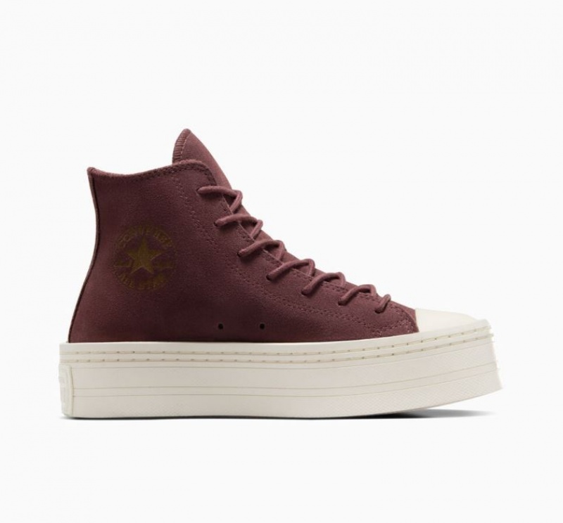 Tenis Plataforma Converse Chuck Taylor All Star Modern Lift Suede Mujer Marrones | COLOMBIA Z0486F