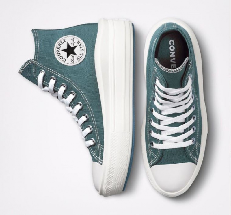 Tenis Plataforma Converse Chuck Taylor All Star Move Mujer Verde | COLOMBIA H8162M