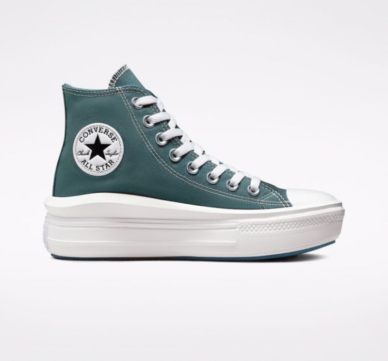 Tenis Plataforma Converse Chuck Taylor All Star Move Mujer Verde | COLOMBIA H8162M