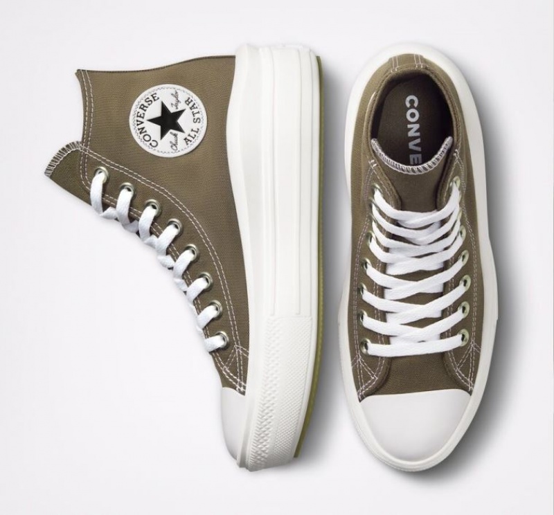 Tenis Plataforma Converse Chuck Taylor All Star Move Mujer Verde Oliva | COLOMBIA R0542N