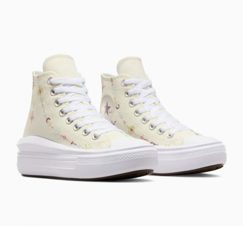 Tenis Plataforma Converse Chuck Taylor All Star Move Alchemy Embroidery Mujer Beige | COLOMBIA H1086D