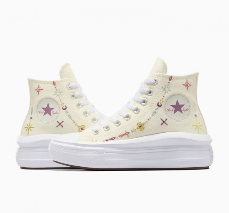 Tenis Plataforma Converse Chuck Taylor All Star Move Alchemy Embroidery Mujer Beige | COLOMBIA H1086D