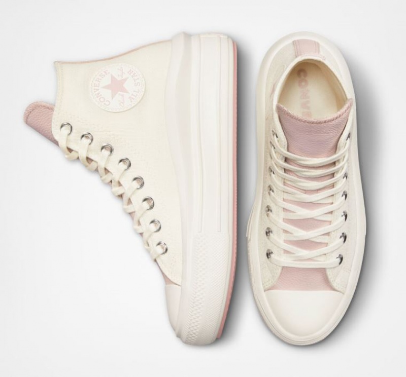 Tenis Plataforma Converse Chuck Taylor All Star Move Tonal Materials Mujer Blancas | COLOMBIA E0461V