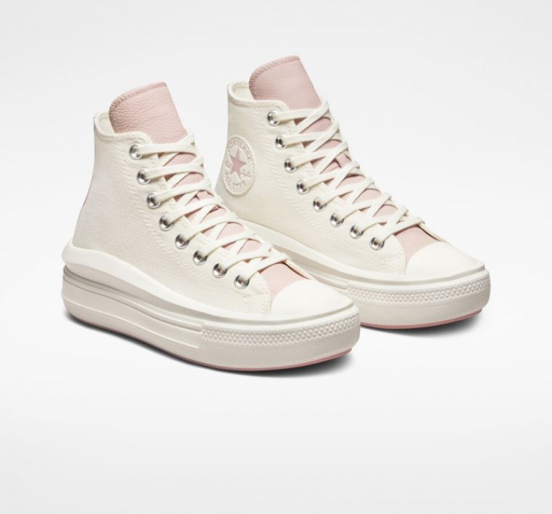 Tenis Plataforma Converse Chuck Taylor All Star Move Tonal Materials Mujer Blancas | COLOMBIA E0461V