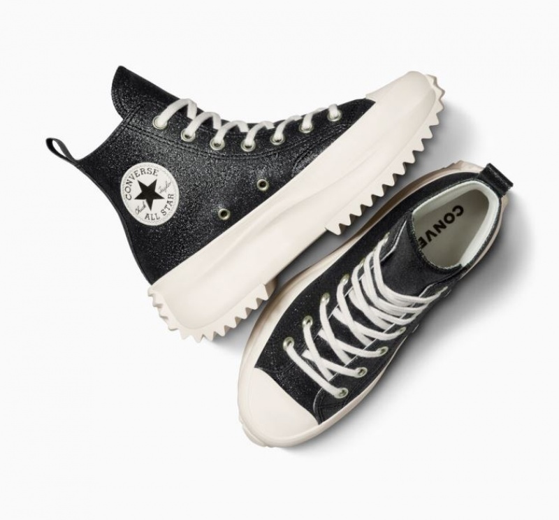 Tenis Plataforma Converse Run Star Hike Glitter Hombre Negras | COLOMBIA V7526M