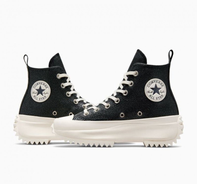 Tenis Plataforma Converse Run Star Hike Glitter Mujer Negras | COLOMBIA E7458W