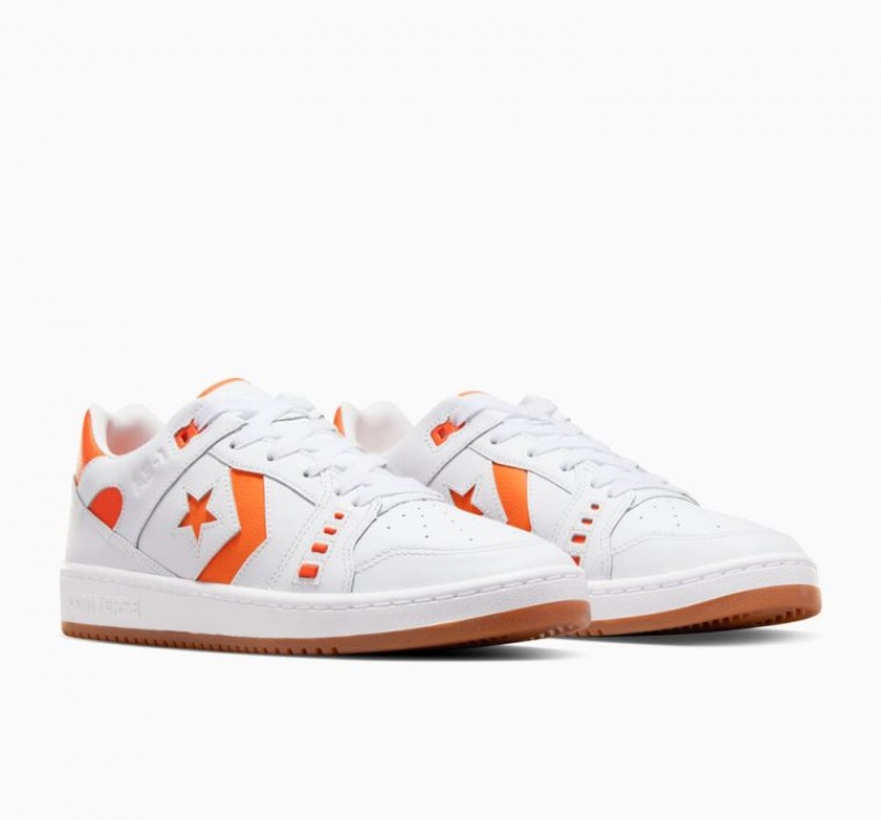 Tenis Skate Converse Cons AS-1 Pro Mujer Blancas Naranjas | COLOMBIA U9821A