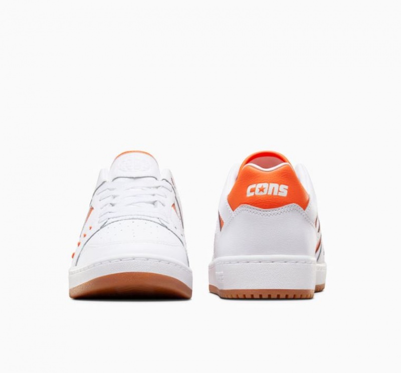 Tenis Skate Converse Cons AS-1 Pro Mujer Blancas Naranjas | COLOMBIA U9821A