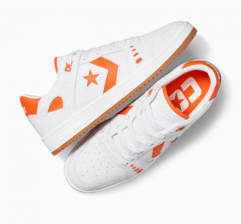 Tenis Skate Converse Cons AS-1 Pro Mujer Blancas Naranjas | COLOMBIA U9821A