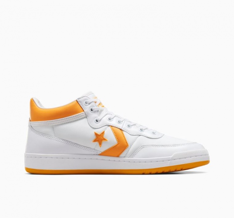 Tenis Skate Converse Cons Fastbreak Pro Leather Hombre Blancas Amarillo Claro | COLOMBIA X0374E