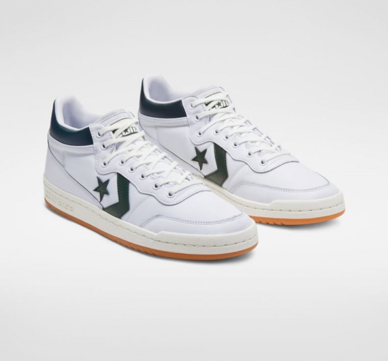 Tenis Skate Converse Cons Fastbreak Pro Leather Hombre Blancas Verde | COLOMBIA Y9438P