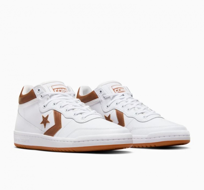 Tenis Skate Converse Cons Fastbreak Pro Leather & Nylon Hombre Blancas Marrones | COLOMBIA A4719Z