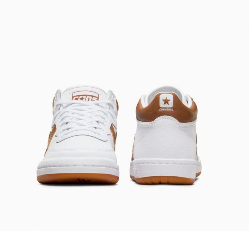 Tenis Skate Converse Cons Fastbreak Pro Leather & Nylon Hombre Blancas Marrones | COLOMBIA A4719Z