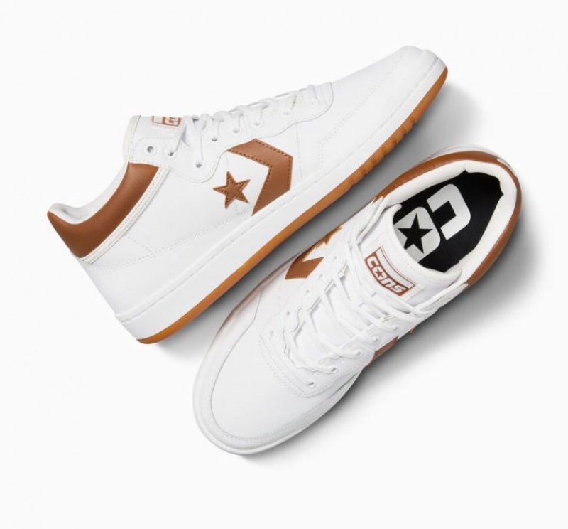 Tenis Skate Converse Cons Fastbreak Pro Leather & Nylon Hombre Blancas Marrones | COLOMBIA A4719Z