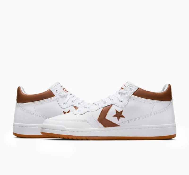 Tenis Skate Converse Cons Fastbreak Pro Leather & Nylon Hombre Blancas Marrones | COLOMBIA A4719Z